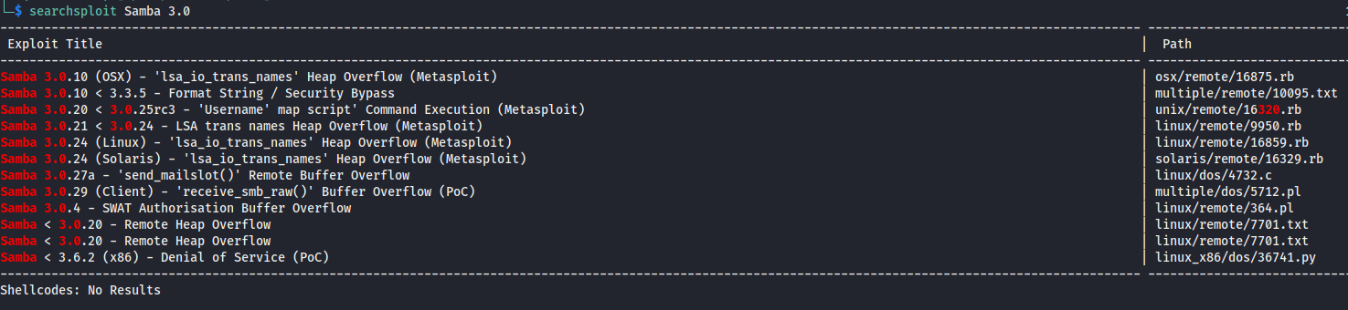 Searchsploit Samba