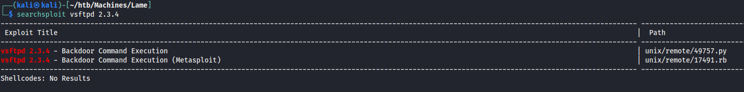 Searchsploit-vsftpd