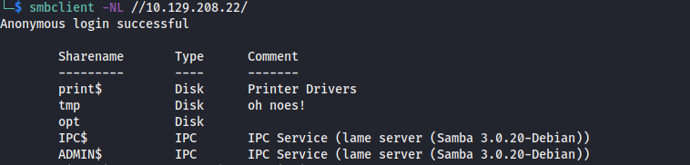SMB Anonymous Login