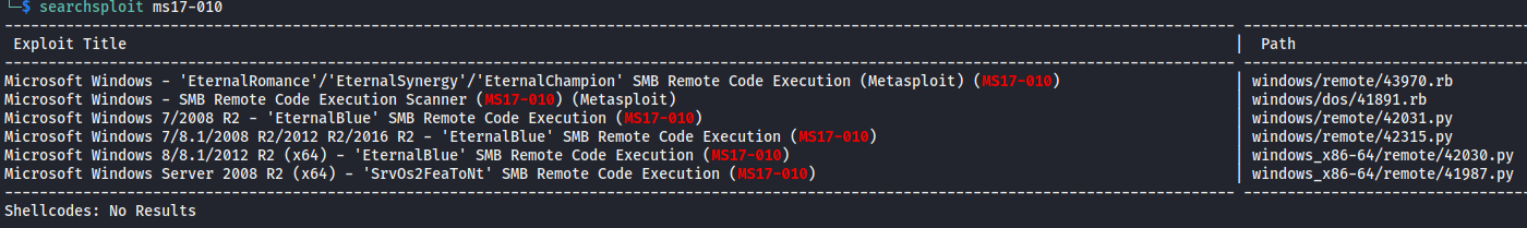 Searchsploit ms17-010