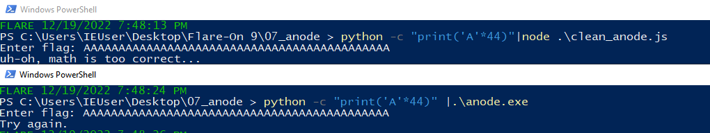 Extracted vs Original Output